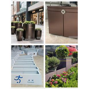 定制户外不锈钢花箱室外铁艺组合商业街道路售楼部广场花坛架花槽