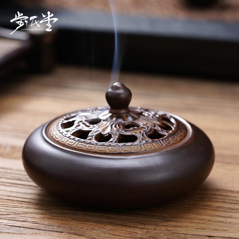 月窑记香炉陶瓷家用室内沉香薰香炉供佛沉香蚊香盘托 托香插创意