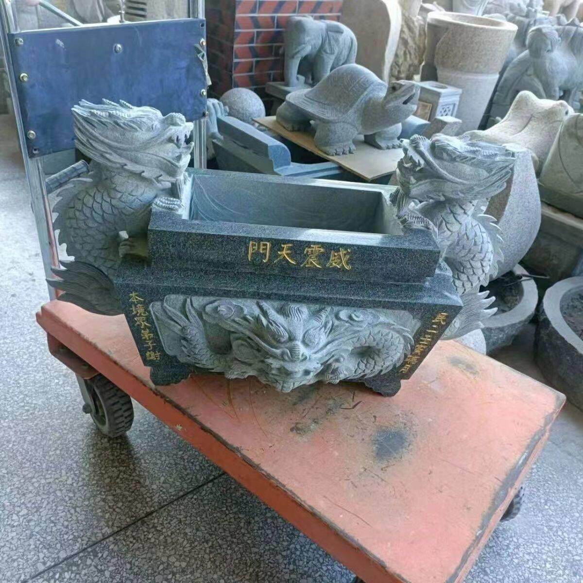天然青石石头香炉手工雕刻石炉镇宅祠堂寺庙传统仿古惠安石雕摆件