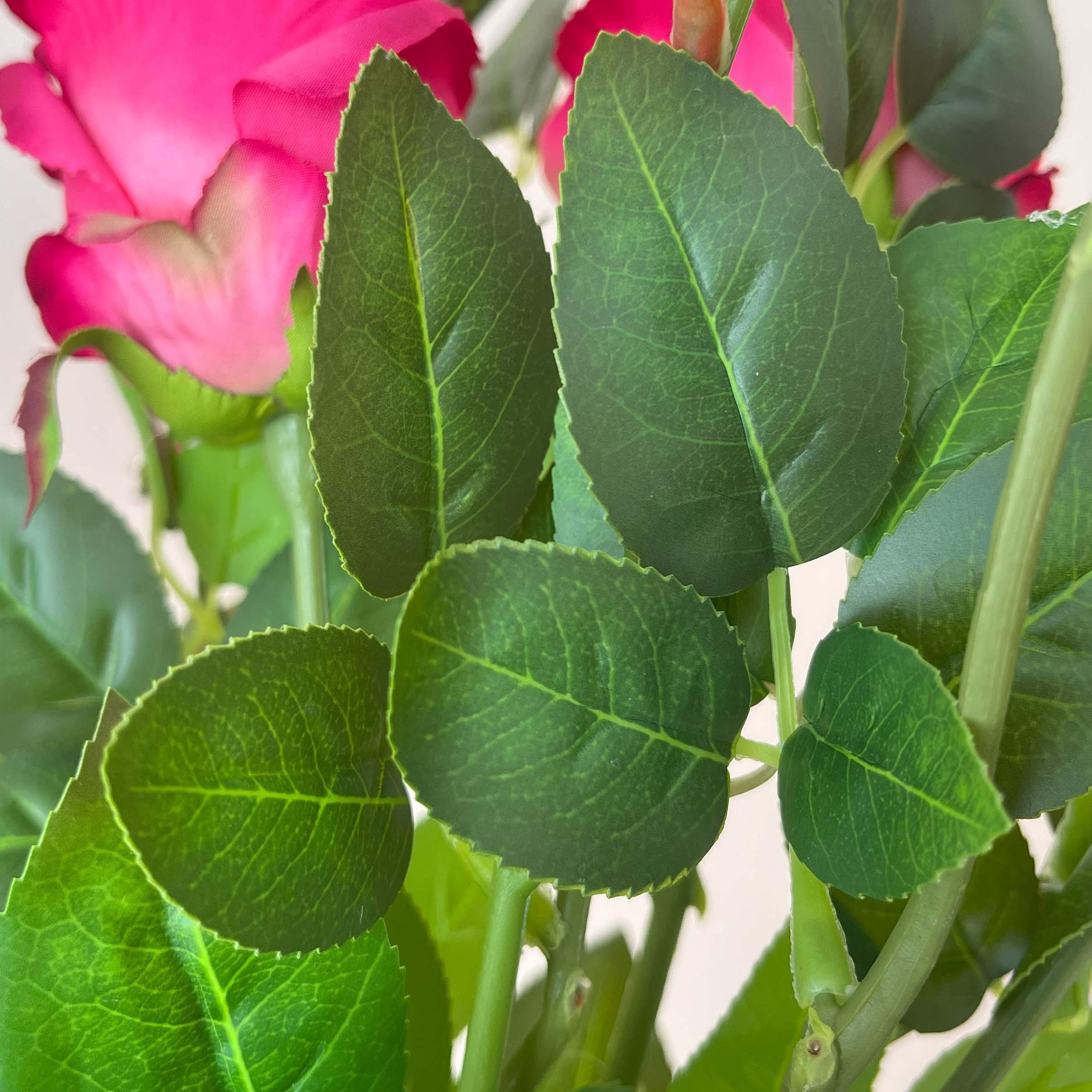 客厅装饰摆件玫红色玫瑰花仿真花绢花家居装饰花束玄关装饰摆件花