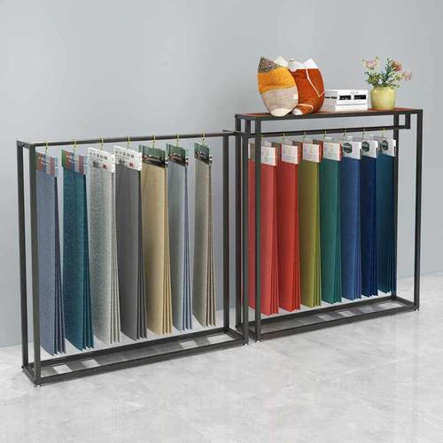 窗帘吊卡展示架 家纺布艺样品陈列架软装布料展示架 窗帘小样展架