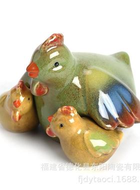 创意高温窑变家居吉祥摆饰 鸡 鸡年瓷器摆件陶瓷工艺品家庭装饰