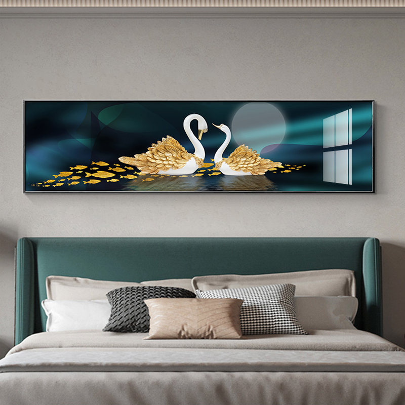 卧室装饰画床头天鹅墙面温馨主卧挂画欧式现代简约浪漫客厅壁画图片