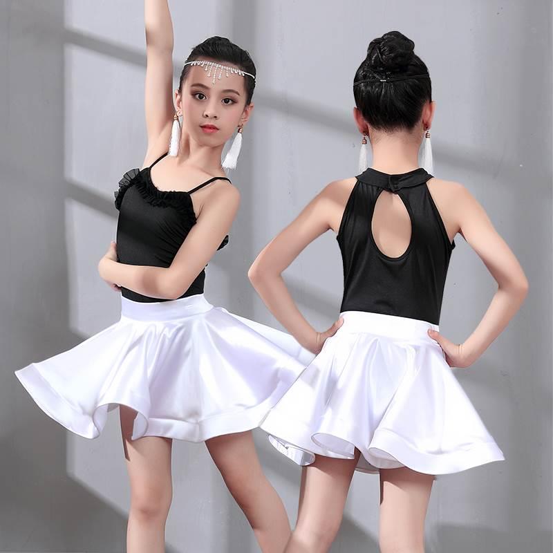 好货l儿童拉丁舞裙季少儿女童拉丁分体培服训练功服纹演夏出表豹