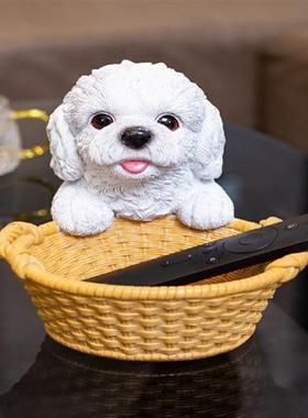 可爱泰迪玄关钥匙收纳摆件入门鞋柜家居装饰小摆设狗狗树脂工艺品
