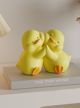 永不分离抱抱鸭书挡客厅书房书柜装饰品摆件治愈系男女生生日礼物