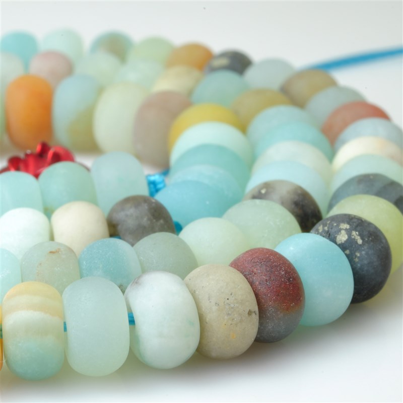 diy手工散珠串珠手錬项链耳环 亚马逊 磨砂 算盘珠 4x6mm