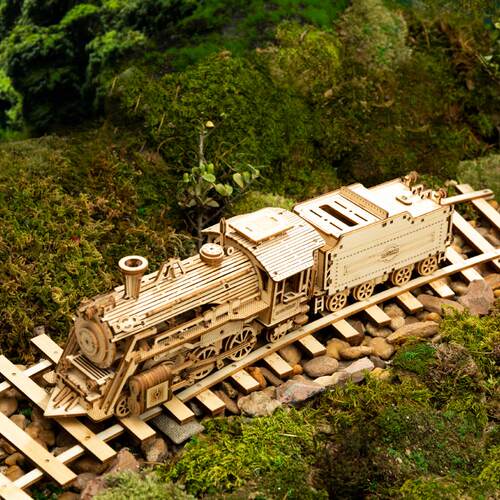 极速Robotime Rokr DIY Movable Steam Train,Car,Jeep Wooden Mo