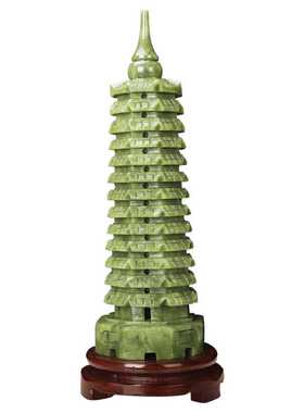 好货天然玉石雕刻文昌塔玉器工艺品九层十三层文昌塔玉石摆件