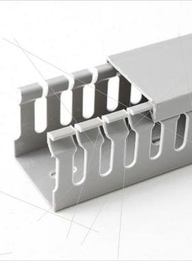 厂家一。正利A级线槽灰色PVC配电柜线槽50*50线槽板 机柜米线槽用