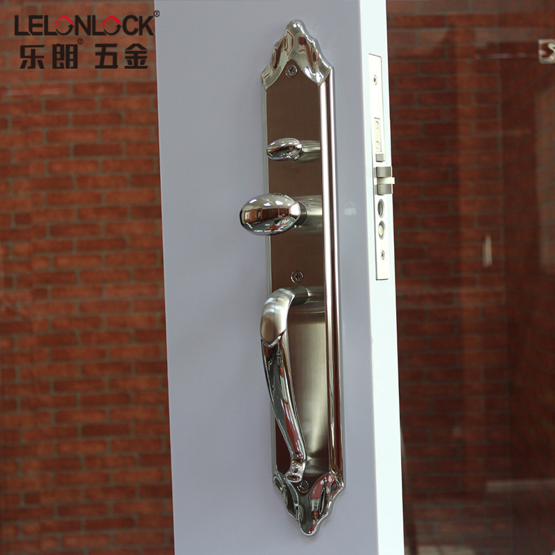 乐朗欧式别墅大门锁防盗门锁套装双开不锈钢木门锁具家用通用型