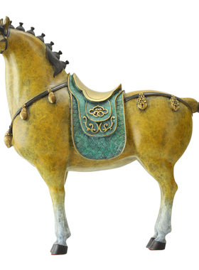 纯铜唐马工艺品创意铜马家居客厅马到成功摆件生肖马乔迁开业礼品