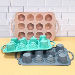 Muffin Cupcake 极速12 Silicone DIY Paper Mold Holes Cake