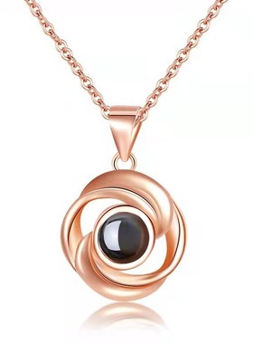 Projection rose necklace with the memory of love languages I