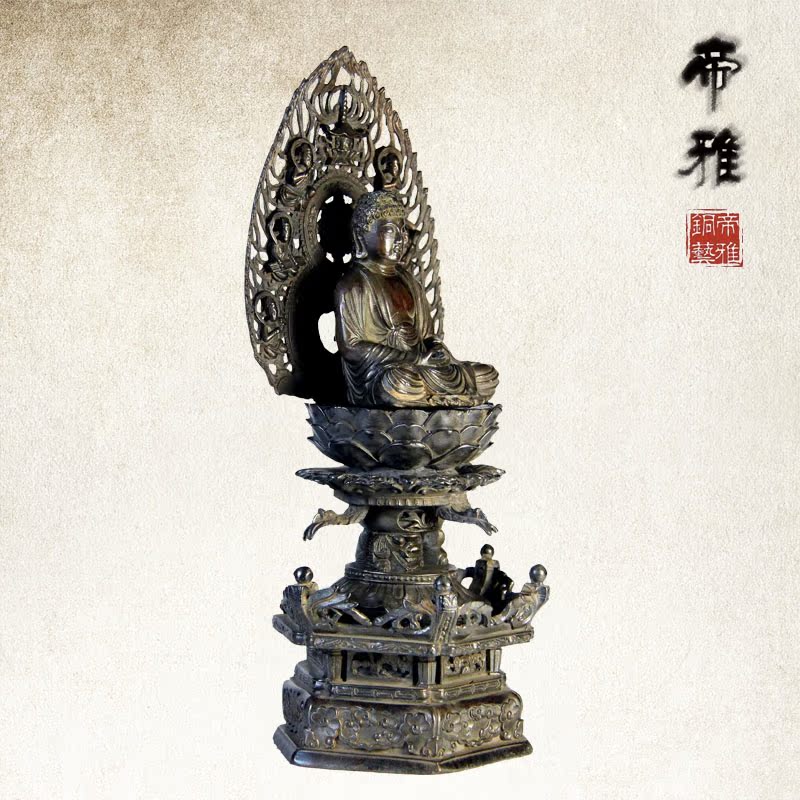 好货包邮铜佛像 纯铜三宝佛摆件 如来佛释迦摩尼佛阿弥陀佛摆件家