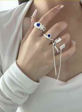 texture lava ring ring metal geometric irregular open ring