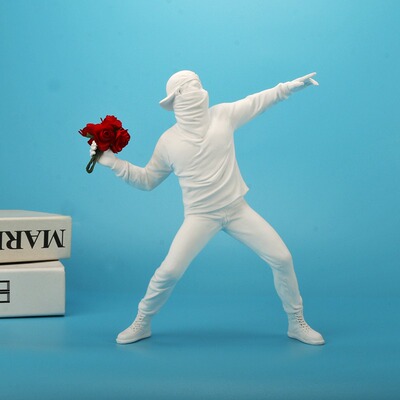 Cool Resin Banksy Sculptures Flower Thrower Statue Bomber Ho