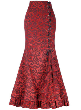 Hot Sells  Floral Print Skirt Vintage Floral Long Skirts Wom