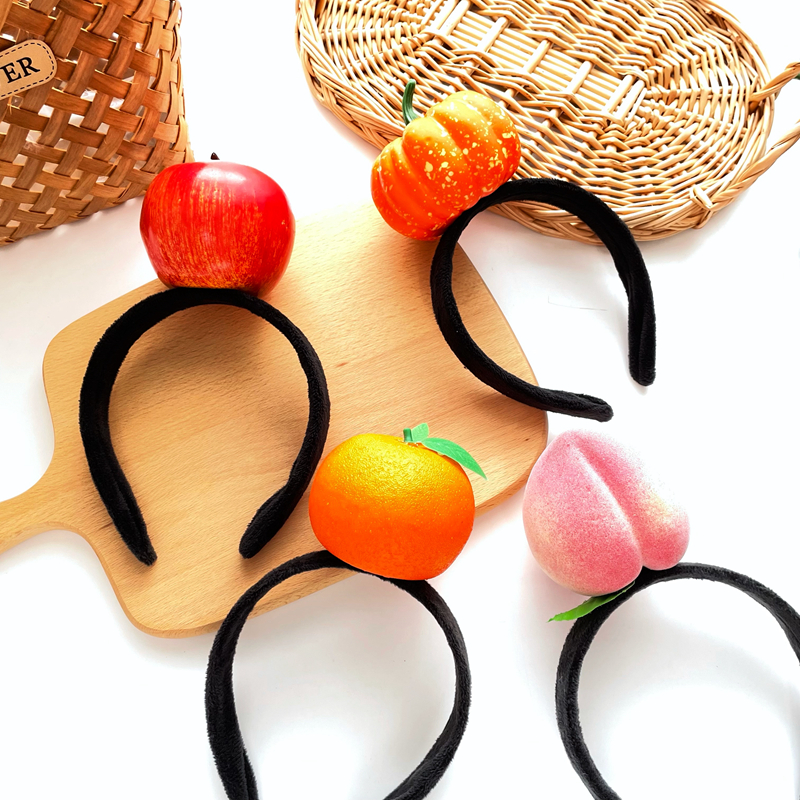 小葱发箍水果蔬菜头饰萝卜头箍水蜜桃苹果辣椒茄子沙雕搞怪发卡