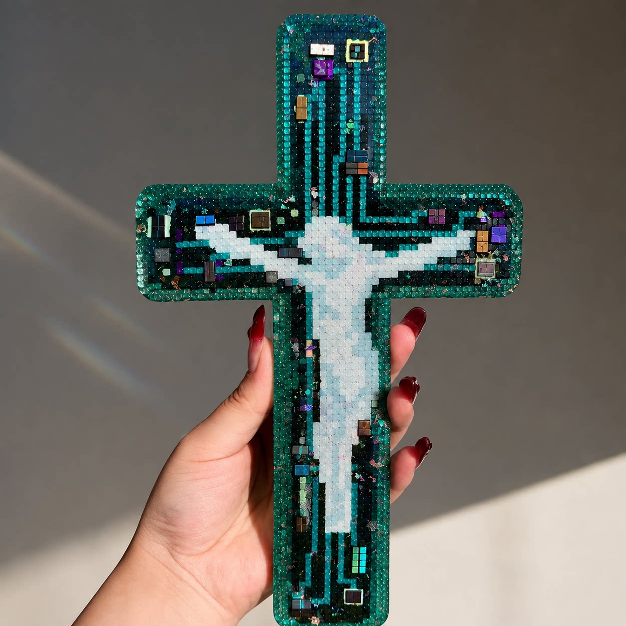 【拼豆已经进入赛博时代】硅晶片装饰晶体pcb板材料包拼豆工具包