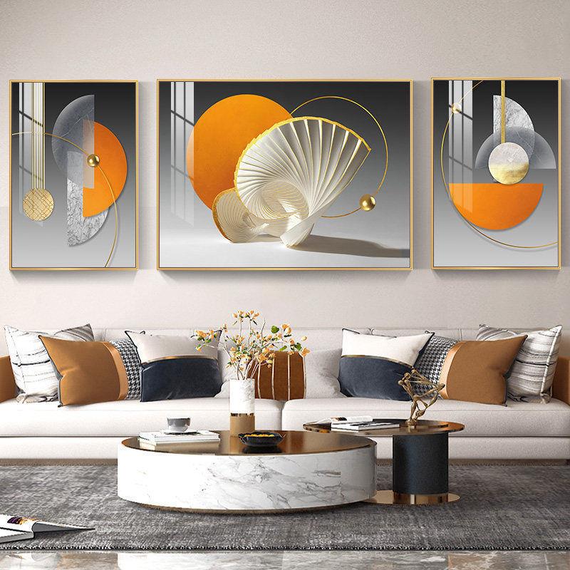 2025新款壁画三联画客厅装饰画现代简约沙发背景画抽象艺术挂画