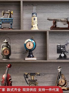 怀旧书柜家居小摆件美式服装店装饰品咖啡店橱窗复古书架道具摆设