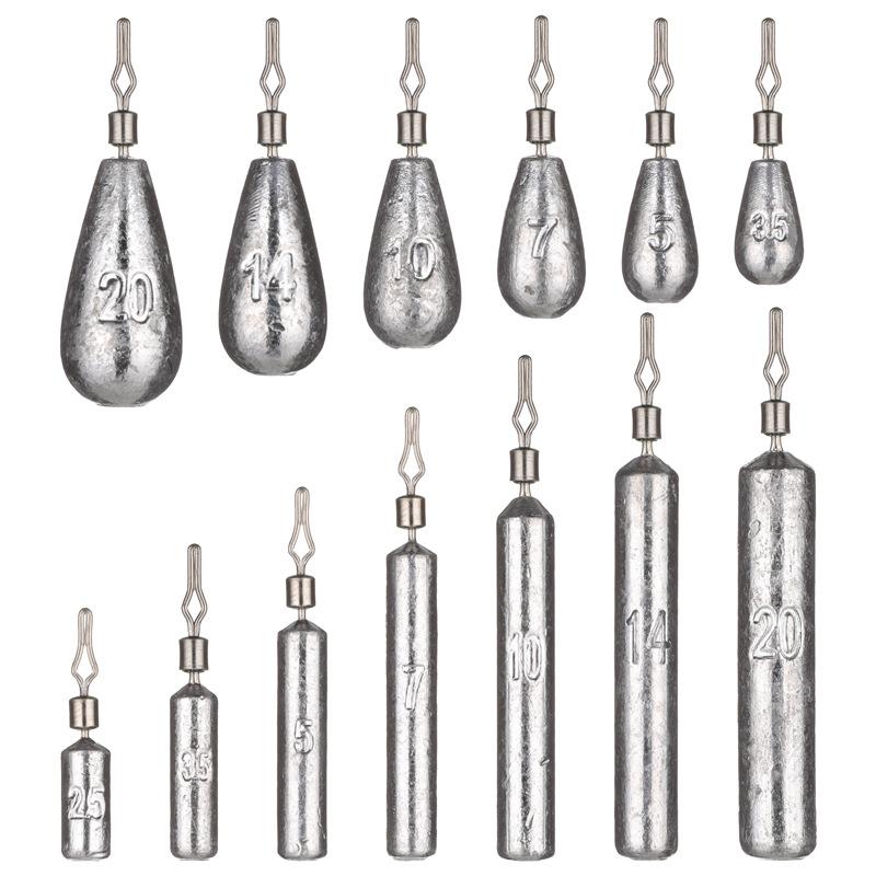 50枚装 倒钓铅 路亚铅坠 铅坠钓鱼配件防挂底铅坠 渔具配件倒钓铅
