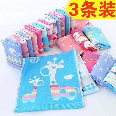 0WYV儿童小长毛巾小童沙布洗脸专用小孩子纯棉洗澡小号全棉女人洗