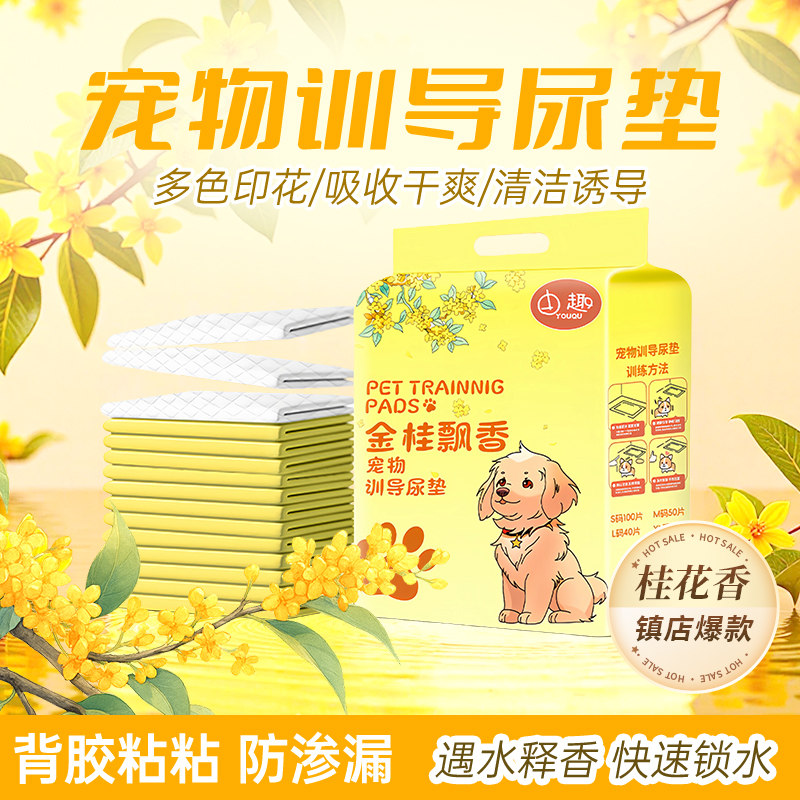 加厚防漏宠物尿垫大尺寸带背胶瞬吸芳香除臭诱导狗狗训导尿片家用
