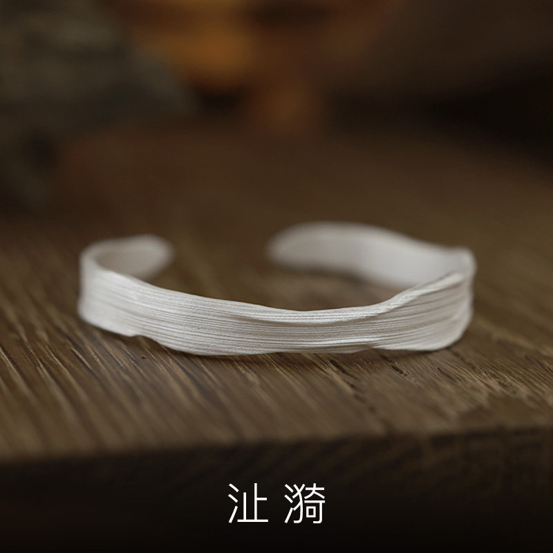 纯银男女简约手镯开口轻奢精致图片