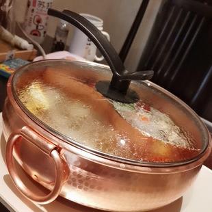 复古紫铜火锅家用鸳鸯铜火锅涮肉熬汤火锅盆 加厚铜火锅纯手工老式