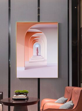 好货空间延伸艺术装饰画绿色莫兰迪建筑挂画北欧风格ins卧室酒店