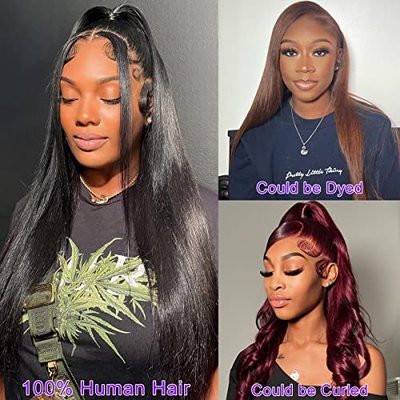 26 Inch HD Straight Lace Front Wigs Human Hair 13x4 Pre Pluc