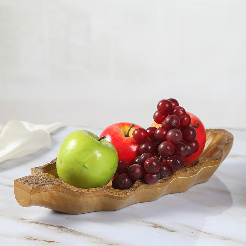 东南亚实木果盘 客厅茶几创意复古精制瓜子盘泰国进口原木零食盘