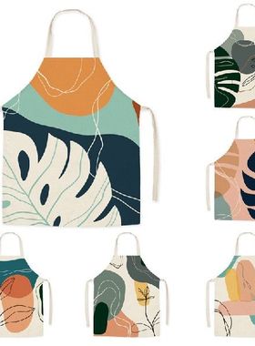 Flower Pattern Cleaning Colorful Aprons Home Cooking