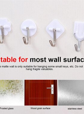 10PCs Strong Adhesive Wall Sticky Hooks 180 Degree Rotating