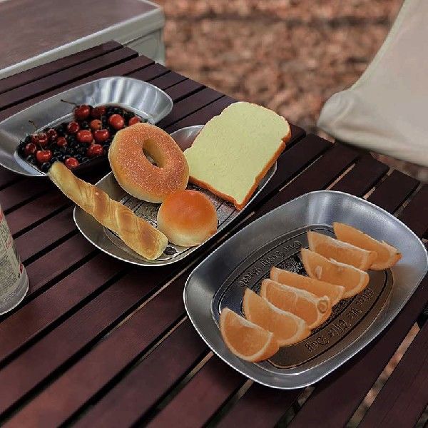 Outland Camping Fruit Plate European Retro Tinplate Plate