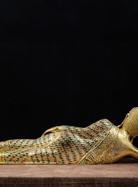 泰国木雕泰式睡佛卧佛摆设东南亚风格工艺品释迦牟尼佛像禅意摆件