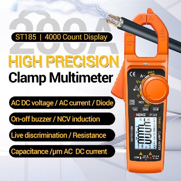 ST185 Digital Clamp Meter 4000 Counts 200A Multimeter