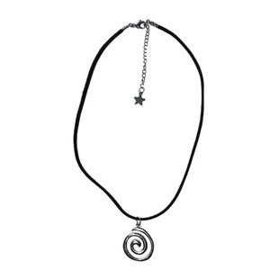 Y2K necklace Fairycore Grunge cord spiral Leather pendant