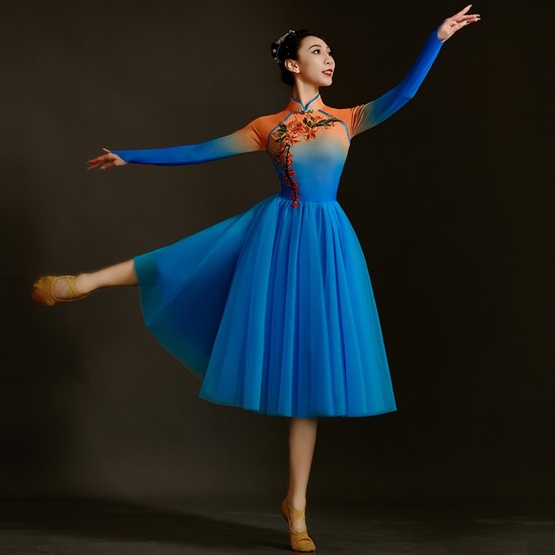 好货现代舞蹈服装时尚合唱演出服女成人开场舞表演服广场舞连衣裙