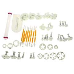 46pcs Flower Fondant Cake Decorating Kit Cookie Mold Icing P