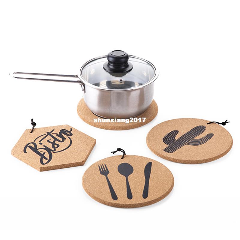 TUUTH 2Pcs Set Cork Wood Coaster Coffee Cup Mat Tea Pad Dini