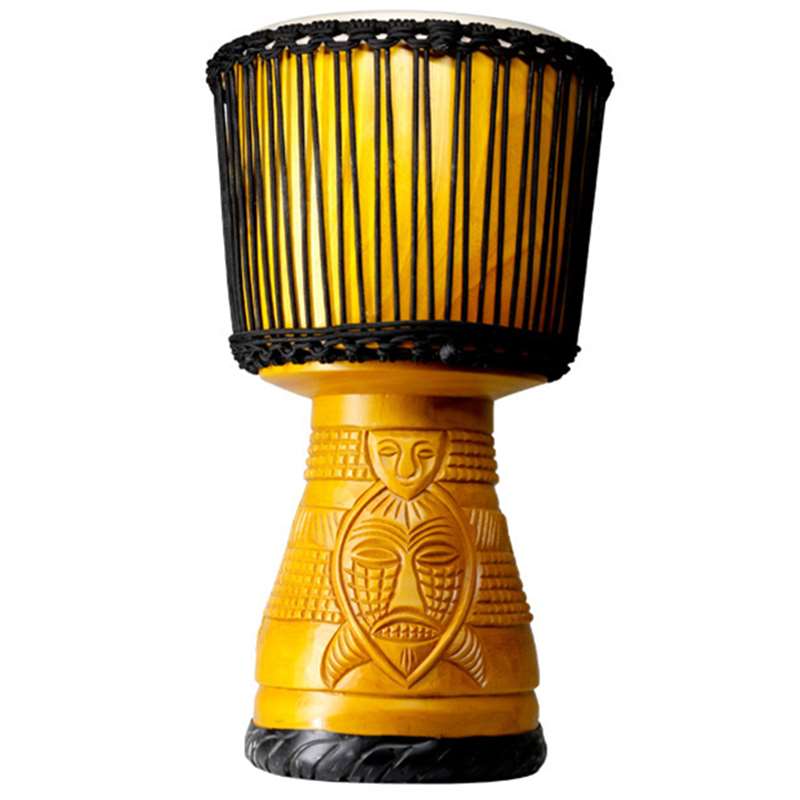 非洲手鼓12寸手工手鼓丽江手印尼手鼓整木掏空成人学生初学演奏