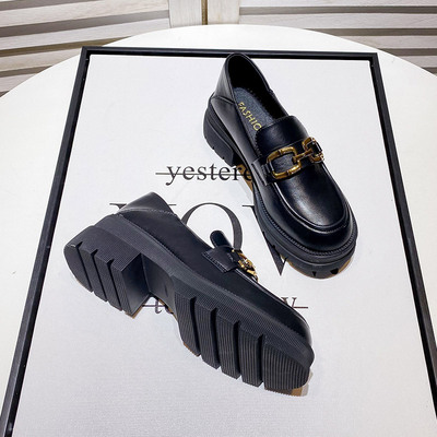 Uncle Jian英伦风小皮鞋女~时尚松糕厚底圆头单鞋