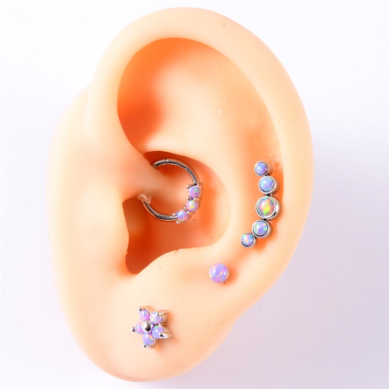 1PC Opal38 Cluster Ear Tragus Helix Cartilage Piercing Surgi