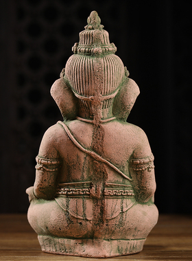 泰国工艺品创意沙雕象鼻财神装饰招财摆件泰式家居桌面装饰摆件