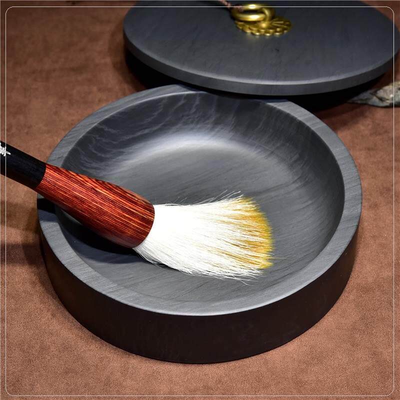 极速l联星歙砚4寸5寸6寸8寸10寸砚台带盖墨海原石文房四宝砚天然