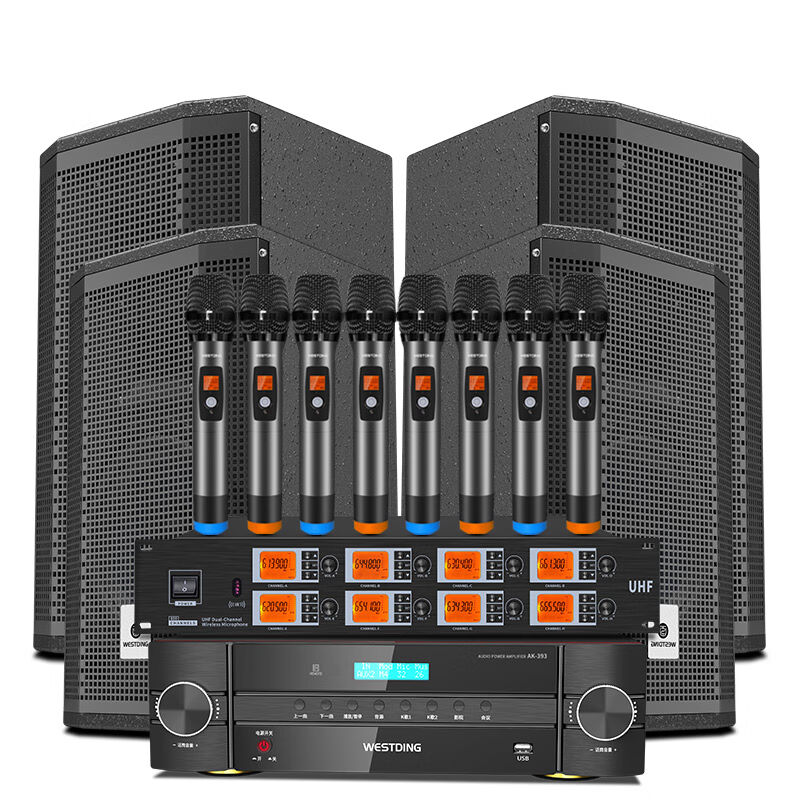 威斯汀(WESTDING)107二对KTV音响卡拉OK套装会议商用音响/黑色