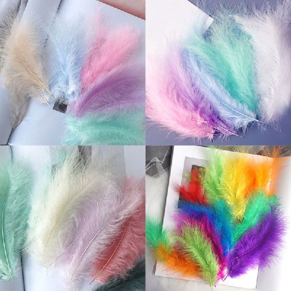 50PcsPack Turkey Marabou Feather Fluffy Natural Plumes